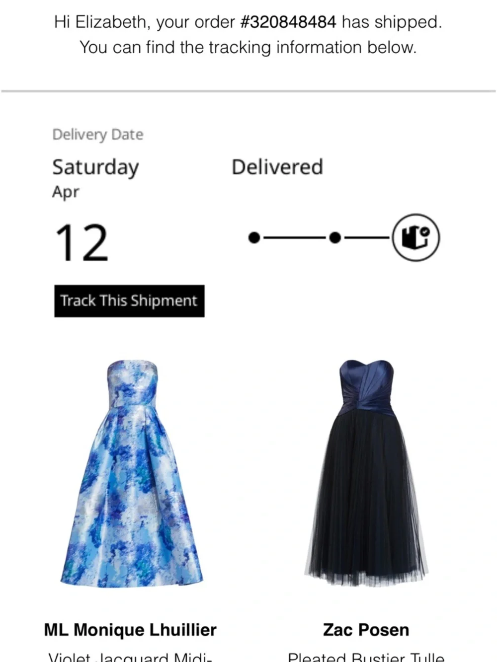 Zac Posen Navy and Black Strapless Tulle Midi Dress: NWOT - Picture 5 of 5